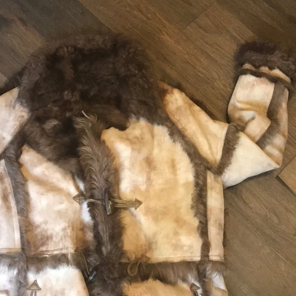 SHEARLING FULL LENGTH STUNNING COAT WITH 2 LEATHER DEEP POCKETS - Picture 9 of 16